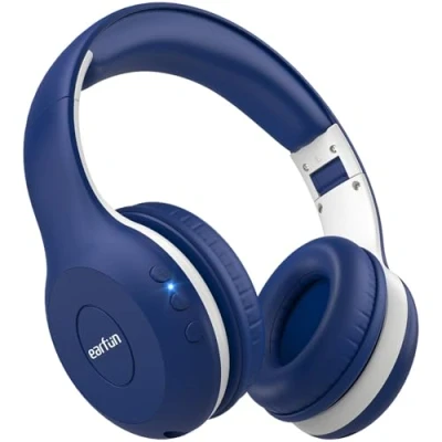 Immagine di EarFun cuffie per bambini senza fili, Bluetooth 5.4 con microfono, volume 85/94 dB limitato pieghevole sopra l&#039;orecchio, suono stereo Hi Fi, tempo di riproduzione 40 ore, regali