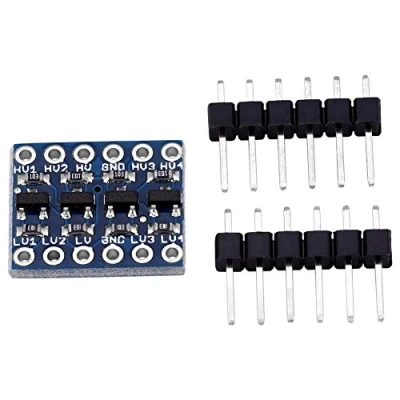 Immagine di Level Shifter, Akozon Logic Converter 4 Canali IIC I2C Convertitore Alto Basso Livello Modulo Bidirezionale da 5 V a 3,3 per Arduino