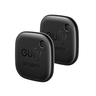 Immagine di eufy Security SmartTrack Link (nero, confezione da 2) Key Finder compatibile con Apple Find My (iOS) Bluetooth Tracker per auricolari e localizzatore di bagagli