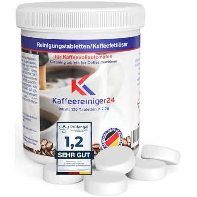 Immagine di 120 Reinigungstabletten 2g für Kaffeevollautomaten I Kaffeeautomat Vollautomat Kaffeemaschinen Reinigungstabs Kaffeefettlöser
