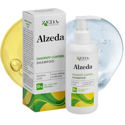 Immagine di ALZEDA shampoo antiforfora, 200 ml, con acido salicilico e solfuro di selenio, salicilico, formula 100% senza solfati olio macadamia, cuoio capelluto sensibile, da uomo