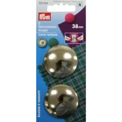 Immagine di Prym Bottone di Copertura in Tessuto, Metal, Argento, 323164 38 mm, 2 unità
