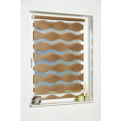 Immagine di Khome Tenda a Rullo Doppia Onda Senza Fori, 50 cm x 150 (Larghezza Lunghezza), Colore: Tortora, Poliestere, Talpa,