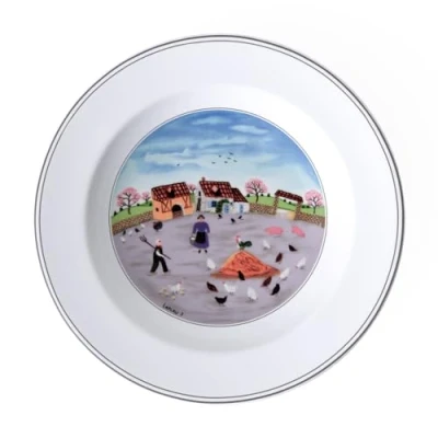 Immagine di Villeroy &amp; Boch Design Naif Piatto Fondo Allevamento di Pollame, Porcellana, Bianco, 21 cm