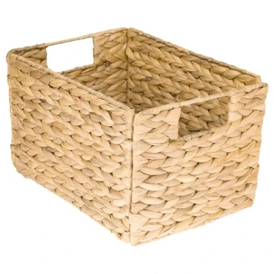 Immagine di HMF Cesto portaoggetti pieghevole intrecciato in giacinto d&#039;acqua, misura M, 32 x 23 20 cm