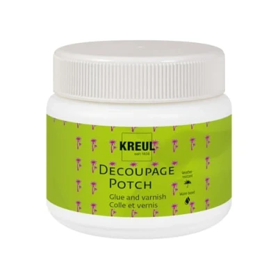 Immagine di KREUL 48251 Art Potch decoupage Vernice satinata a base d&#039;acqua per barattolo da 150 ml Si asciuga rapidamente e diventa trasparente