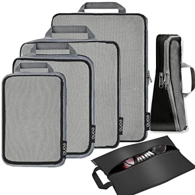 Immagine di Eono Organizzatori da Viaggio a Compressione, Organizer Valigia Set, Cubo di Viaggio, Cubi Imballaggio, Compression Packing Cube