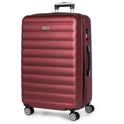 Immagine di ITACA Valigia Grande Rigida Viaggio Rigide. Trolley con 4 RuoteDoppie Girevoli. Materiale ABS Resistente e Leggero TSA 71270, Granata