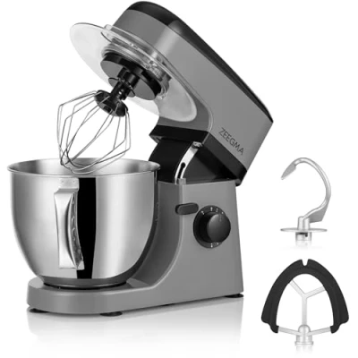 Immagine di ZEEGMA Planeet MIX Impastatrice da 1800 W, robot multifunzione con ciotola 5 l, manico e coperchio, 8 velocità, incluso pannello touch a 3 pezzi