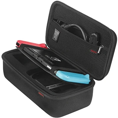 Immagine di Bestico Custodia per Nintendo Switch/Switch OLED, con 10 porte giochi Switch, adattatore CA, cavo HDMI, Grip Joycon, cinturino da polso Joycon