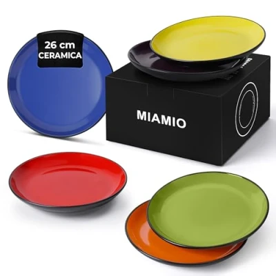 Immagine di MIAMIO Set di piatti/Set stoviglie in ceramica stoneware Collezione Le Papillon (Misto, 26 cm)