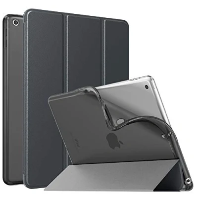 Immagine di MoKo Cover per Nuovo iPad 10,2&quot; 9a generazione 2021 / 8a Gen. 2020 7a 2019, Custodia Ultra Sottile Leggero Tri fold Auto Sveglia/Sonno con Retro Semi trasparente in TPU, Grigio Siderale
