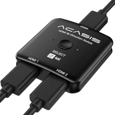 Immagine di ACASIS Switch HDMI Splitter 4K@60hz, Sdoppiatore 1 ingresso 2 uscite, Supporto 4K 3D HDR for Xbox PS5/4/3 Blu Ray Player Fire Stick Roku HDTV