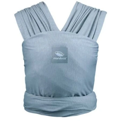 Immagine di manduca Sling &gt; Sykblue &lt; Fascia portabebè elastica con certificato GOTS, 100% cotone biologico, marsupio per neonati e bambini dalla nascita (3,5 15kg) (azzurro)