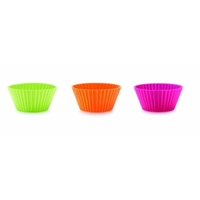 Immagine di Lékué Classic Pirottini per muffin, 7 cm, set di 12, colore magenta/arancione/verde