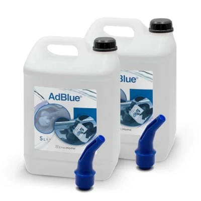Immagine di ErrecHome AdBlue® Additivo Motori Diesel per Riduzione Emissioni NOx a base Urea, Conforme ISO 22241 1, 10 L (2 x 5 L), Beccuccio incluso