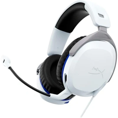 Immagine di HyperX Cloud Stinger II, Cuffie da Gaming, Connessione Cablata a 3,5 mm, Audio Immersivo, Telaio in Plastica, Cuscinetti Memory Foam Rivestiti Similpelle, Adatto per PS4 e PS5, Bianco