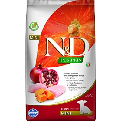 Immagine di Farmina, N&amp;D Pumpkin, Pollo, Zucca e Melograno, Cane Puppy Mini, 2,5KG