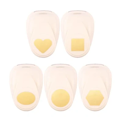 Immagine di Vaessen Creative Set di fustelle a forma quadrata, cerchio, ovale, cuore, esagono, 5 pezzi, carta colorata e materiale per bricolage fino 250 g/m², fai da te, con scrapbooking