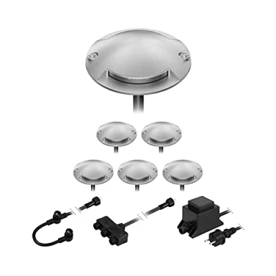 Immagine di ledscom.de Lampada da terra a LED Bunda, 2 luci, per esterni, passabile, bianco caldo, set di 6