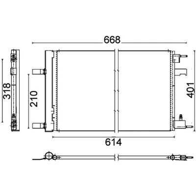 Immagine di MAHLE ORIGINAL AC 637 000P Condensatore con pressostato, essiccatore 594 OPEL: Insignia A Sports Tourer, Astra J Hatchback, Tourer