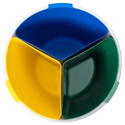 Immagine di Everest Adv COMPATTO XL Cestino Spazzatura Differenziata 17 Litri Con 3 Scomparti per la Piccola Raccolta Separata di tipi Rifiuti in un Unico Contenitore BIANCO