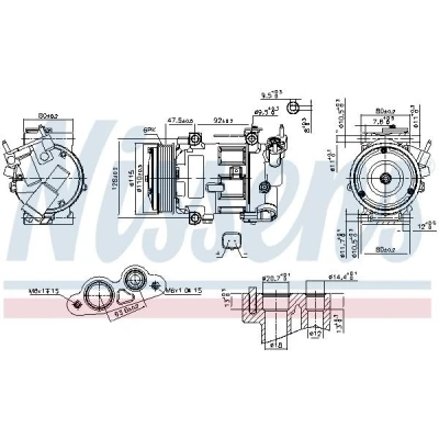 Immagine di NISSENS 890606 Compressore Aria Condizionata 5SEL09C 12 PAG 46 R 134a CITROËN: C3 II, DS3 Hatchback, PEUGEOT: 208 I 2008 Station Wagon