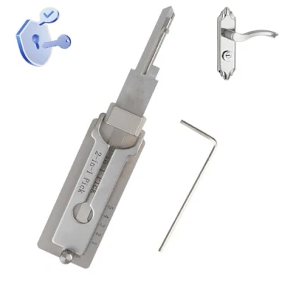 Immagine di Xpwghap Decodificatore di Chiave,Key Decoder Lock Pick,Stainless Steel Key Decoder,Master Decoder,Kw1 Stainless Decoder,Utility Keys Steel,2 in 1 Pick And De Coder Tool