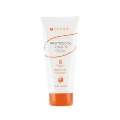 Immagine di Crema Protezione Solare bassa spf 6 Bionell 200 ml Protegge dai raggi UVA E UVB con betacarotene vitamina