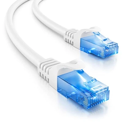 Immagine di deleyCON 5m CAT.6 Ethernet Gigabit Cavo di Rete LAN RJ45 Patch CAT6 Compatibile CAT.5 CAT.5e CAT.6a Cat.7 Bianco