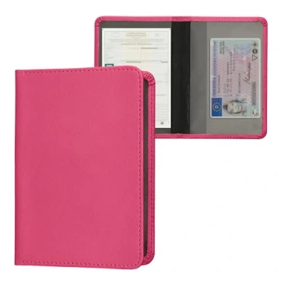 Immagine di kwmobile Custodia in pelle PU per Libretto Circolazione Auto Cover Portalibretto con Scomparti Tessere Patente Foderina Porta Documenti fucsia