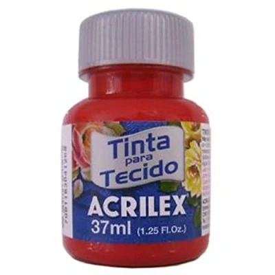 Immagine di Acrilex Vernice Opaca per Tessuti, 37 ml, Colore: Rosso Scarlatto