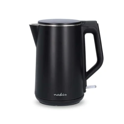 Immagine di Bollitore elettrico 1,5 l plastica nero girevole a 360 gradi elemento riscaldante nascosto Strix Controller Boil dry protection