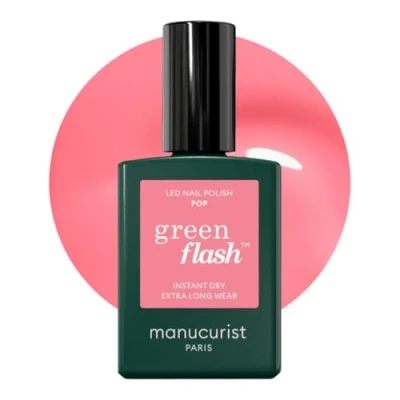 Immagine di Manucurist Smalto Semipermanente Unghie Green Flash Rosa Pastello Pop Gel UV 12 free, bio based (84%) Made in France 15 ml (POP)