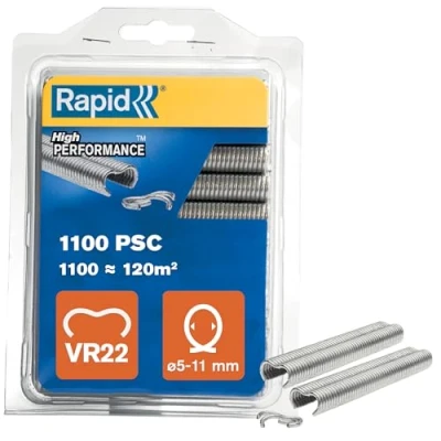 Immagine di Rapid VR22 Confezione da 215 Anelli di Fissaggio in Acciaio Zincato con Rivestimento PET Nero per Recinzioni e Reti Metalliche 5 11 mm