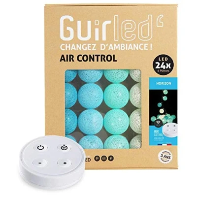 Immagine di Ghirlanda luminosa con Sfere di cotone A LED USB, telecomando senza fili, caricabatterie doppio USB 2 incluso, 10 intensità diverse, 16 o 24 sfere, orizzonte,