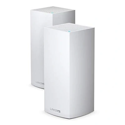 Immagine di Linksys Velop MX12600 Sistema WiFi 6 mesh Tri Band (AX4200), router WLAN con 830 m² di copertura e velocità 3,5 volte più rapide per 120 dispositivi Confezione da 3, bianco
