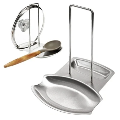 Immagine di YIQI Supporto coperchio Poggia cucchiaio coltelli cucchiai forchette spatola in acciaio inossidabile riposa coperto porta utensili vari da cucina mettere ordine nella vostra