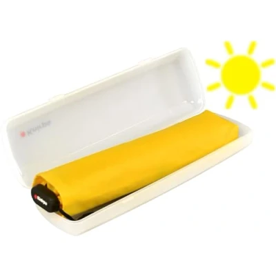 Immagine di Knirps ultra US.050 Slim Manual, ombrello tascabile leggero e piatto, resistente alle tempeste, antivento, 21 cm, Giallo con custodia, 90 cm