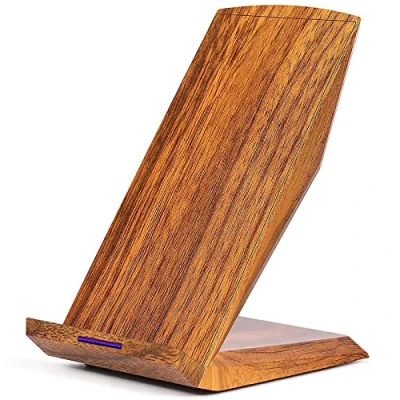 Immagine di GreatCool Caricatore Wireless di Grano Legno con Due Bobine,Ricarica Caricabatterie Senza Fili Qi Charger Induzione 10W compatibile Apple iPhone XS Max Xr X 8 plus Samsung S9 S8 S7 S6 Note 5