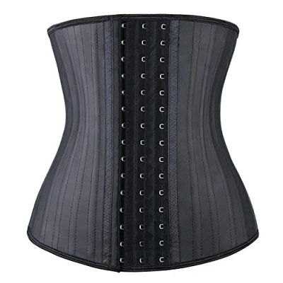 Immagine di YIANNA Donna Corsetto Stringivita Modellante Pancera Contenitiva Bustino Snellente Intimo Pancia Piatta Fascia Latex Waist Trainer Nero 1210 XL