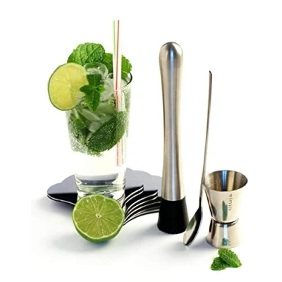 Immagine di YOKO DESIGN 1238 Kit per Mojito in Acciaio Inossidabile, 21,6 x 17,5 5 cm, Colore: Grigio