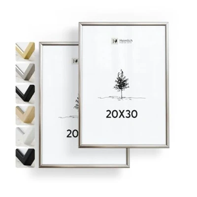 Immagine di Heimlich® 2x Cornice 20x30 cm in metallo argento champagne per documenti Grande Collage alluminio