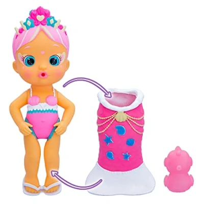 Immagine di Bloopies Sirenetta Magiche Coda Mimi, Bambola Sirena con Rimovibile e il suo Amico del Mare, Spruzzano Acqua Fanno Bolle, Gioco da Bagno Giochi d&#039;Acqua per Bambini +2 Anni