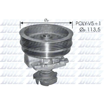 Immagine di DOLZ S218 Pompa acqua con puleggia 113,5 senza alloggiamento FIAT: Tipo Hatchback, Uno Ritmo I Cabrio, LANCIA: DELTA 2, Dedra Sedan