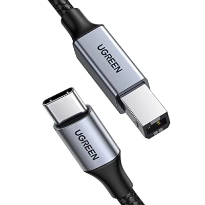 Immagine di UGREEN Cavo Stampante USB C Nylon, Printer a B, Compatibile con MacBook Pro2023, iPad Pro 2022, DELL, ASUS, Acer per HP, Epson, Brother, Lexmark, Canon, DAC 5M