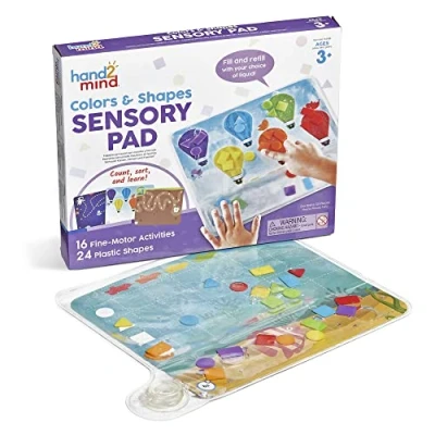 Immagine di Learning Resources Cuscinetto sensoriale Colori e Forme, Set riutilizzabile per i bambini, Giocattolo la motricità fine, 16 Attività motorie fini, 24 Forme di plastica, 3+
