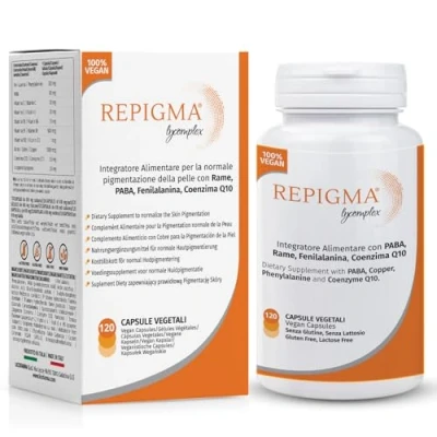 Immagine di Repigma Lycomplex Integratore Alimentare Utile nel Trattamento della Vitiligine e delle Macchie Bianche Pelle Confezione da 120 capsule