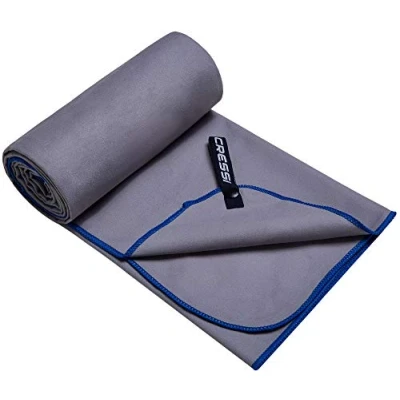 Immagine di Cressi Microfibre Fast Drying, Asciugamano/Telo Sportivo in Microfibra, Vari Colori e Misure Unisex Adulto, Azzurro/Arancione, 60 x 120 cm