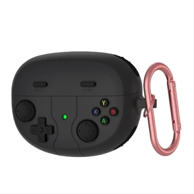 Immagine di GIOPUEY Cover Compatibile con Bose Ultra Open Earbuds, Carino Divertente Cartone Animato TPU Silicone Custodia, Protettiva Case Gancio Portachiavi per Uomini Donne black